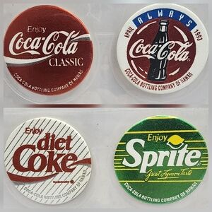 1995 Pogs Lot 4 Coke Sprite Diet Coca Cola -great condition